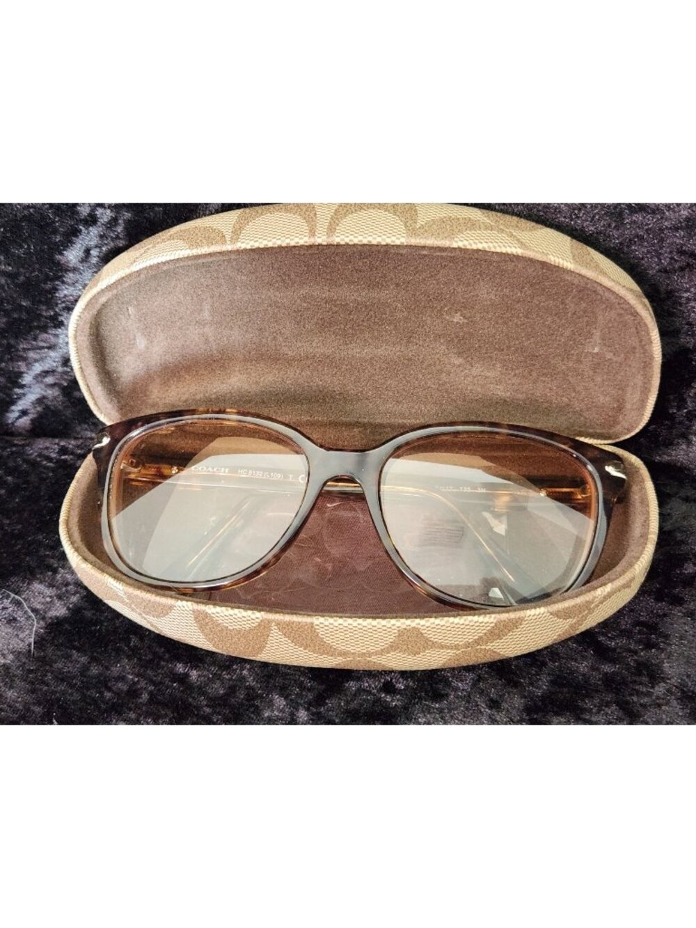 COACH HC8132 Confetti Light Brown Tortoise Eyeglass Sunglasses Frames w/ Case